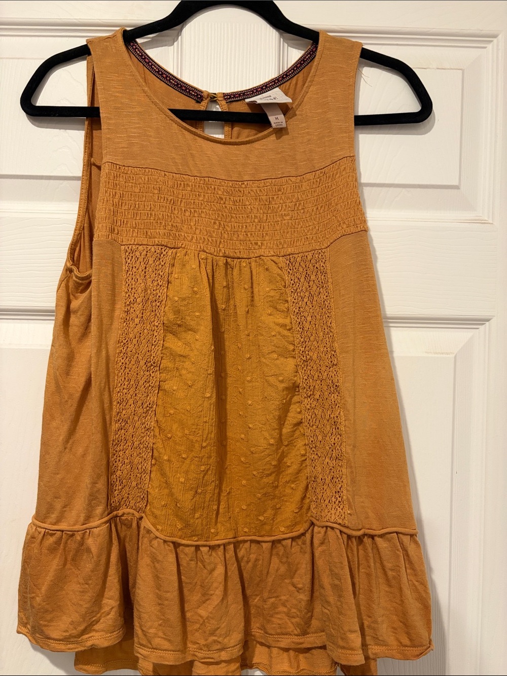 Knox Rose Mustard Textured Sleeveless Women’s top